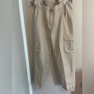 Cabelas beige hiking cargos 36X30 professionally hemmed to 30 double knee